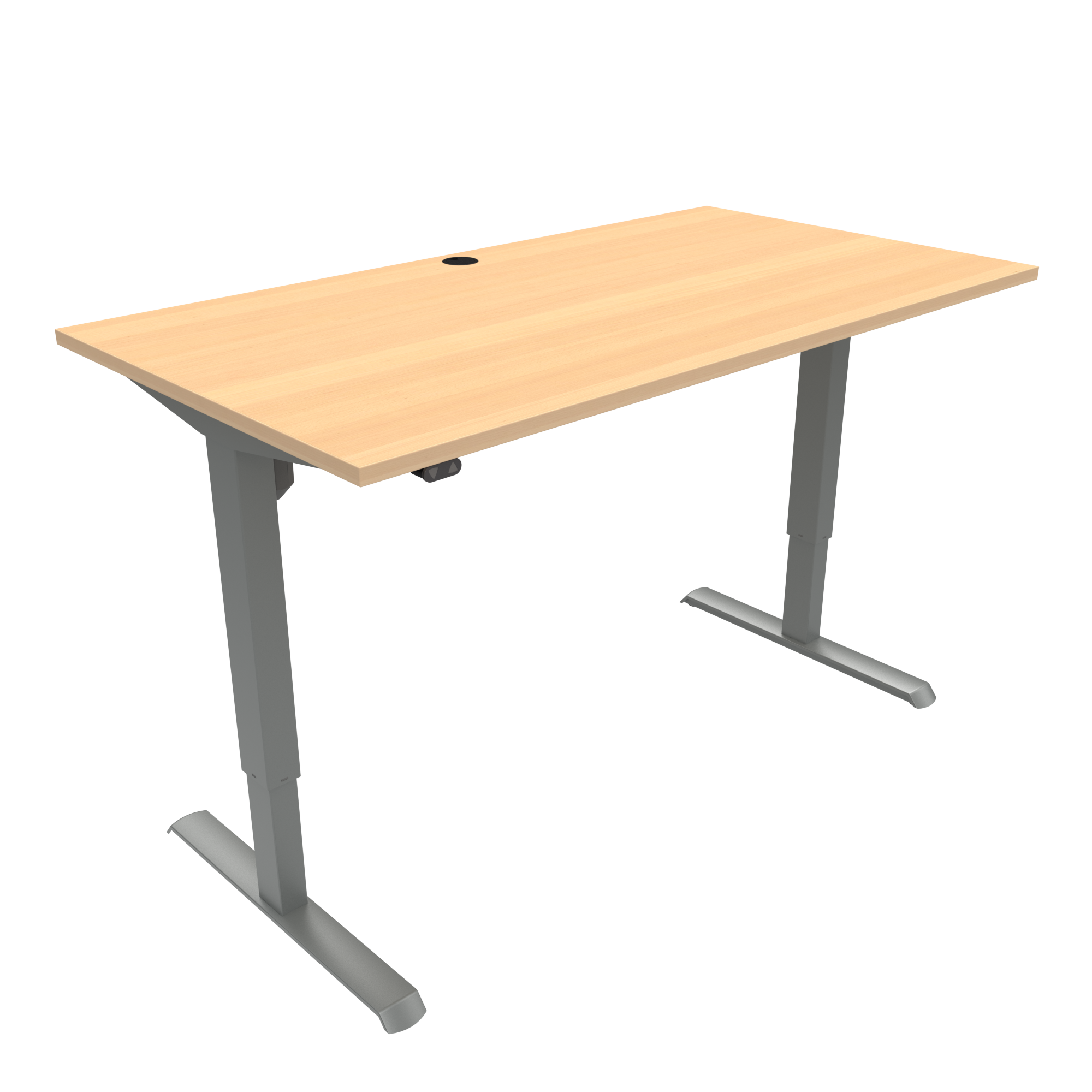 ConSet 501-33 EHA desk 1200w 800d silver frame beech top